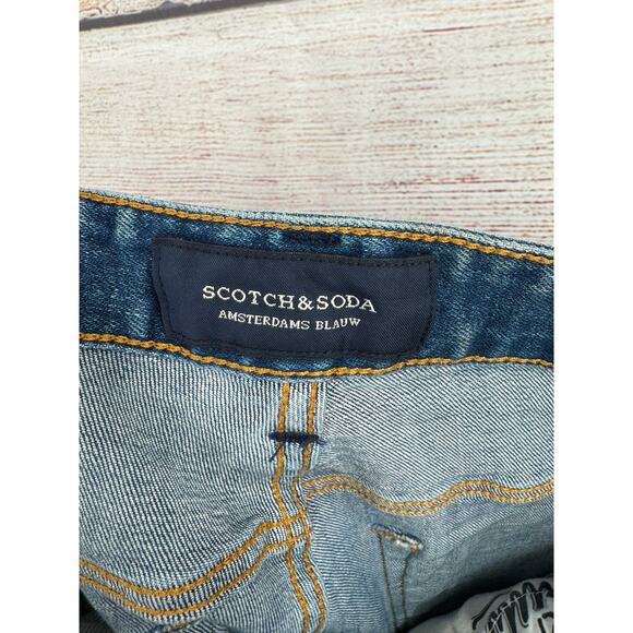 Scotch & Soda Skim Slim Jeans Mens 32x30 Blue Medium Wash Denim AMS Blauw - Picture 7 of 13